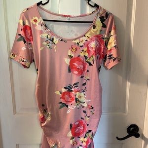 Small pink floral maternity dress